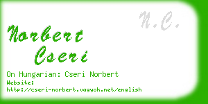 norbert cseri business card